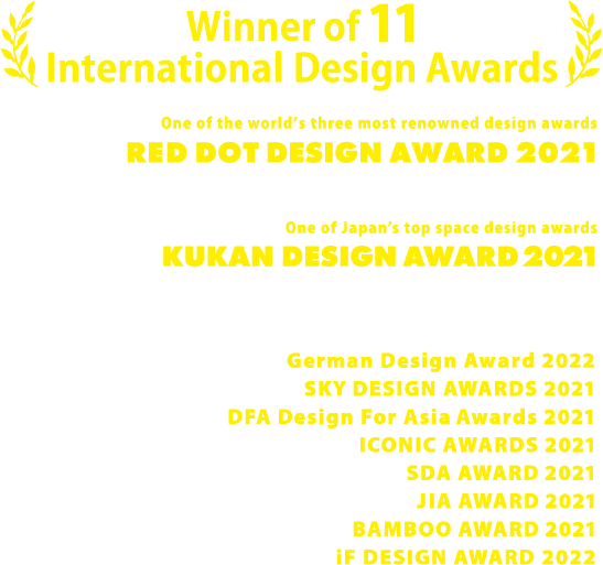 Winner of 10 International Design Awards